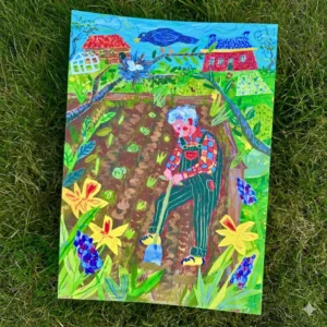 Opas moestuin. Lekker schoffelen in eigen tuin. Groente verbouwen.