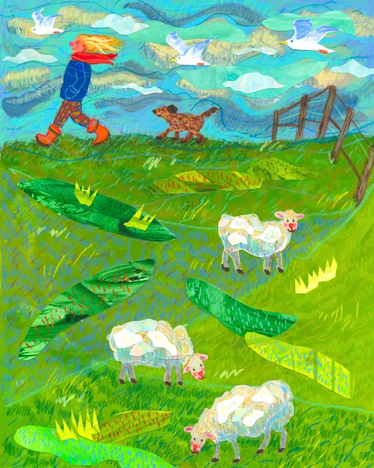 De Dijk - Illustratie door Kunstenares Henrieke de Vries. Geinspireerd door de Provincie Groningen.